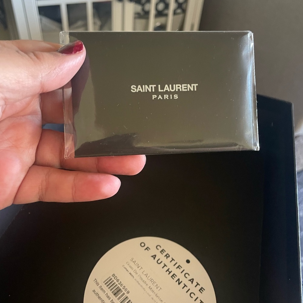 saint laurent grain de poudre matelasse chevron monogram chain wallet black - Picture 5 of 12